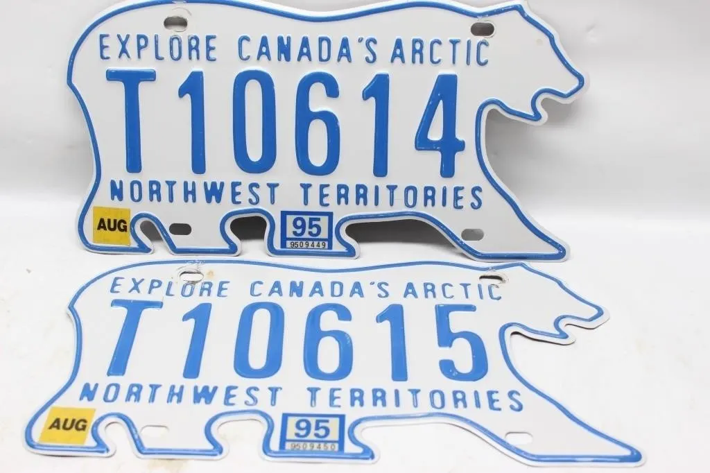 Vintage NWT 1995 'Polar Bear' License Plates