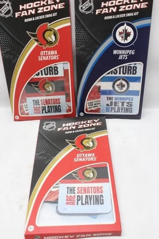 NHL Hockey Fan Zone Room & Locker Swag Kits (3)