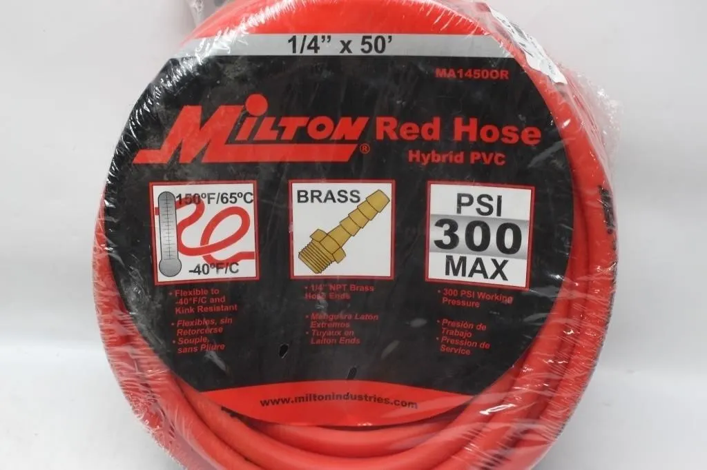 Milton Red Hose 1/4" x 50' Hybrid PVC