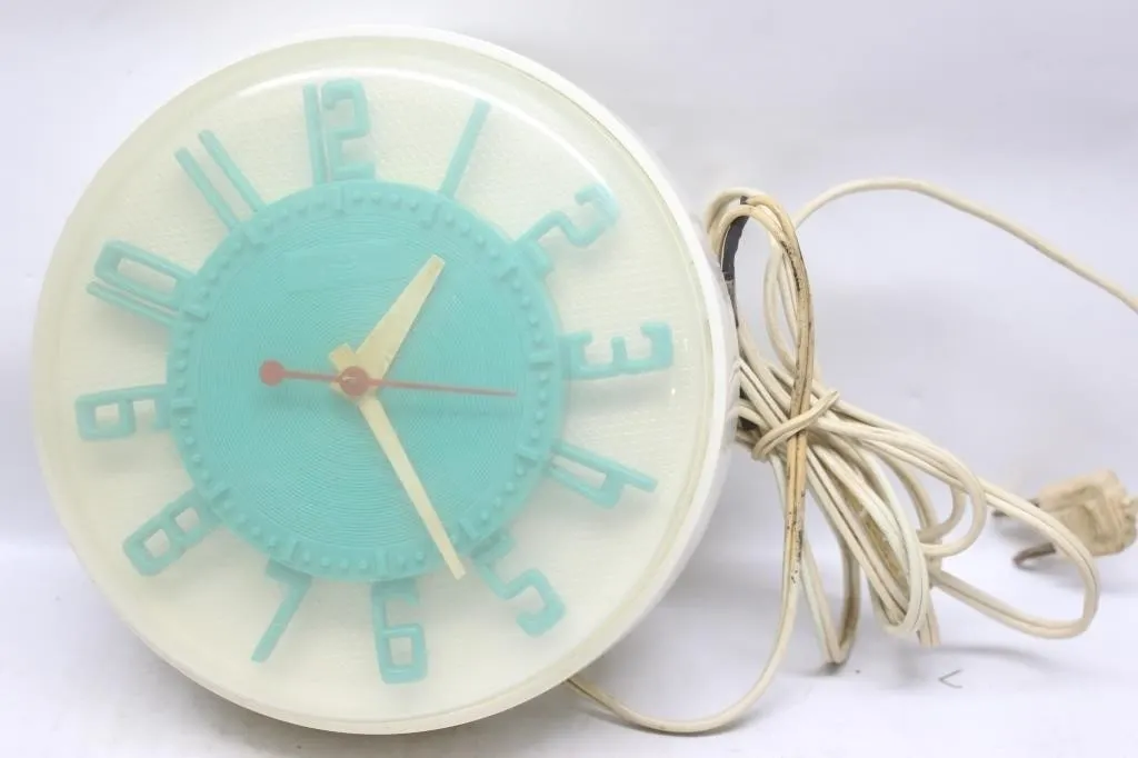 General Electric Telechron Turquoise Wall Clock