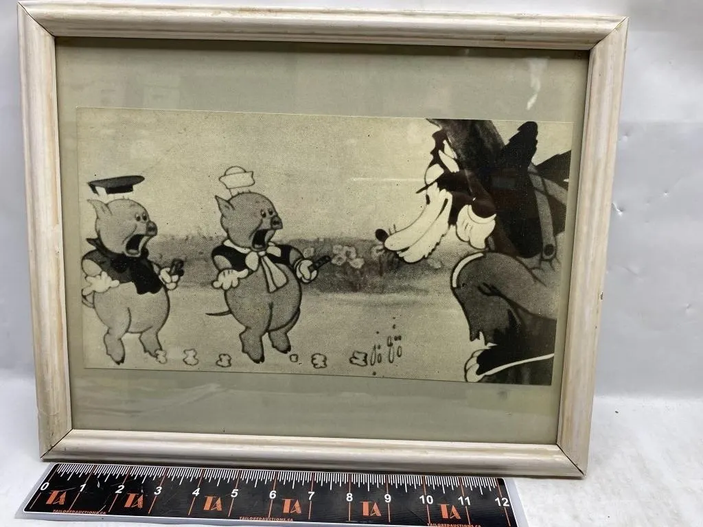 Framed Three Little Pigs & Big Bad Wolf print