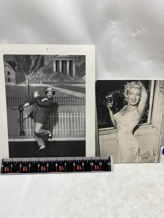 Vintage photo prints: comedic actor & Marilyn