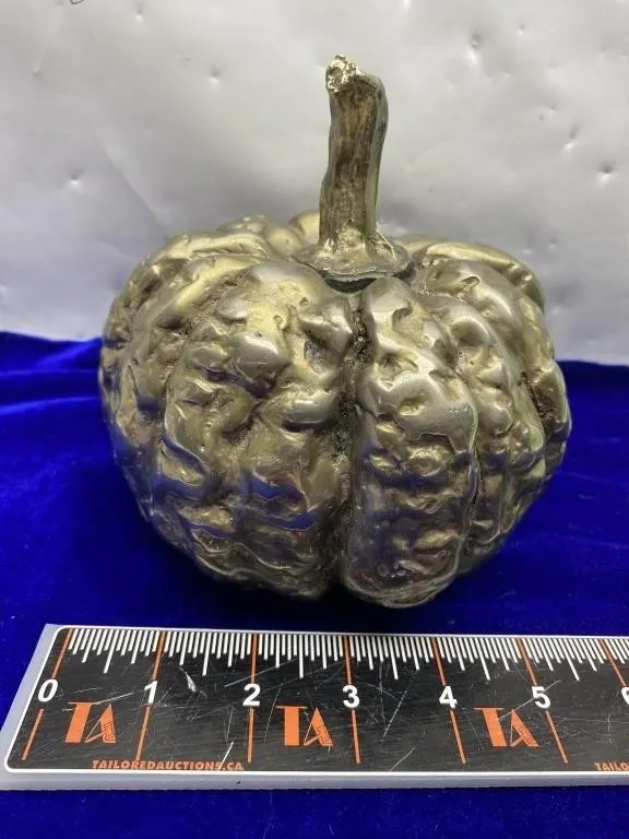 Silver-tone Decorative Metal Pumpkin Figurine