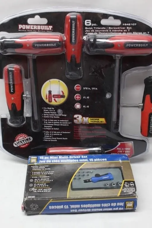 Powerbuilt 6pc T-Handle Screwdriver Set & Mini