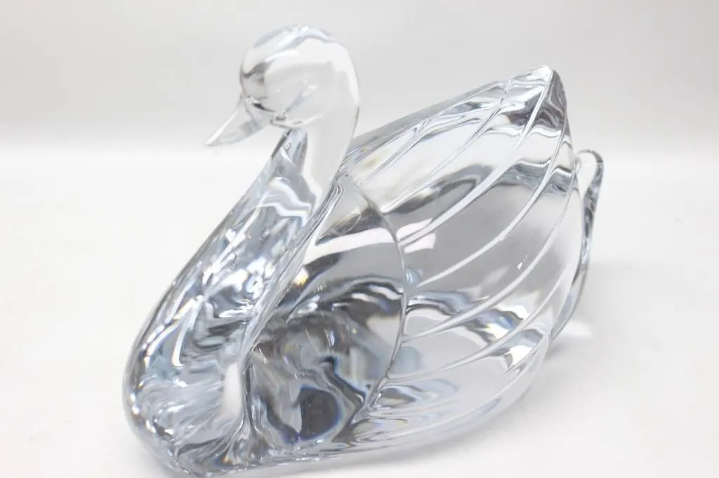 Crystal Glass Duck Figurine, Made in France