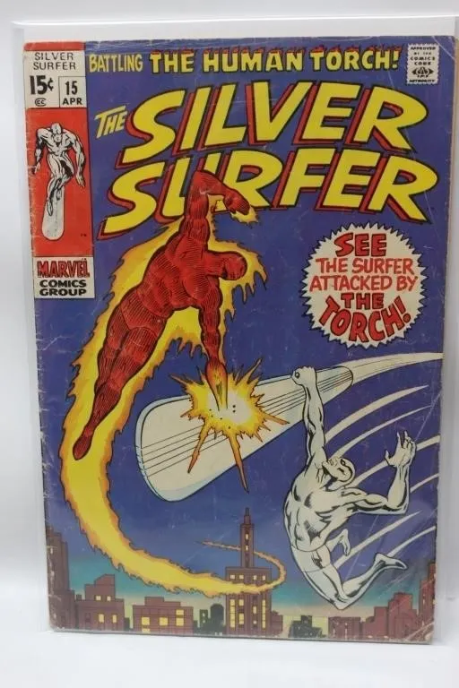 Silver Surfer #15 (Marvel, 1970) Battling Human