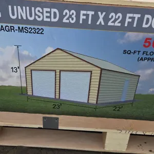 Rhino 23' x 22' Double Garage Metal Shed Kit
 UNRESERVED