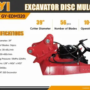 2026 GIYI GY-EDM320 39 in Excavator Disc Mulcher - Fits Cat 320 (Unused)