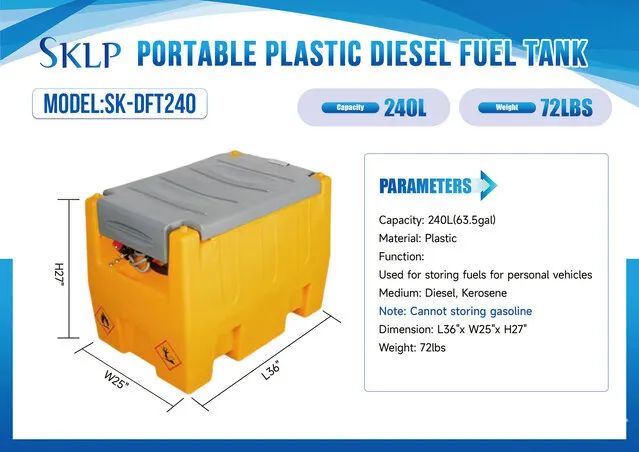 2026 SKLP SK-DFT240 63 gal Portable Poly Diesel Fuel Tank (Unused)