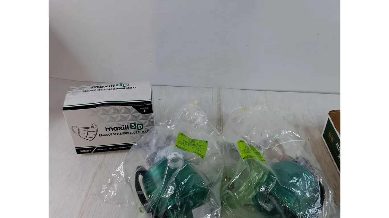 Maxill 3D Earloop Style Face Masks, (2) Med-Rescuer Resuscitator for Patients 1-10 Years Old