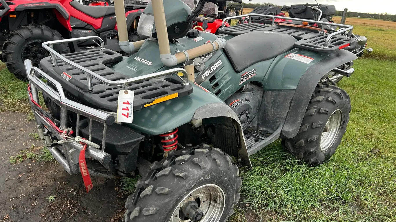 2002 POLARIS SPORTSMAN 500 HO ATV, 4X4, AUTO, S/N 4XACH50A92B765430 **RUNNING WHEN PARKED 2 YEARS AGO, NO KEY, WILL START WITH SCREWDRIVER**