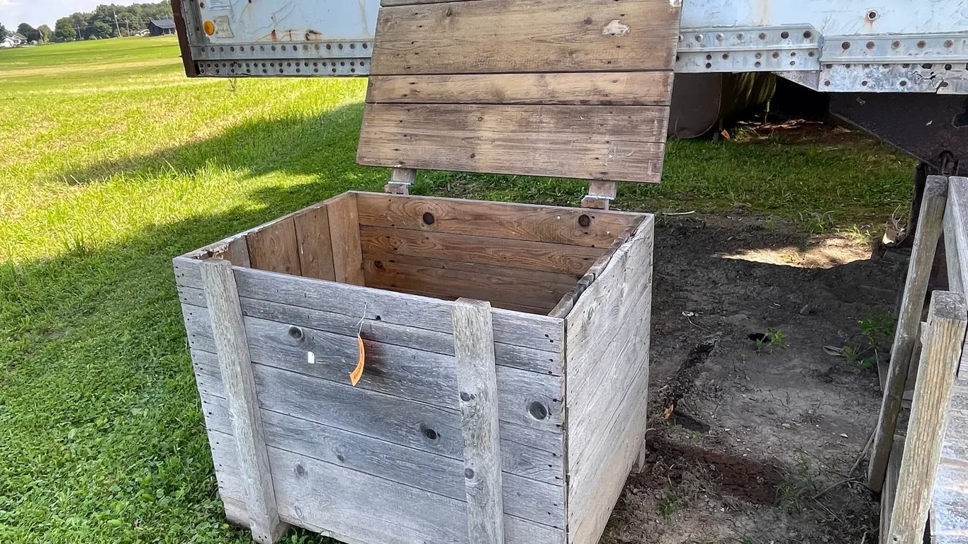 Wooden Crate of Wood Stakes