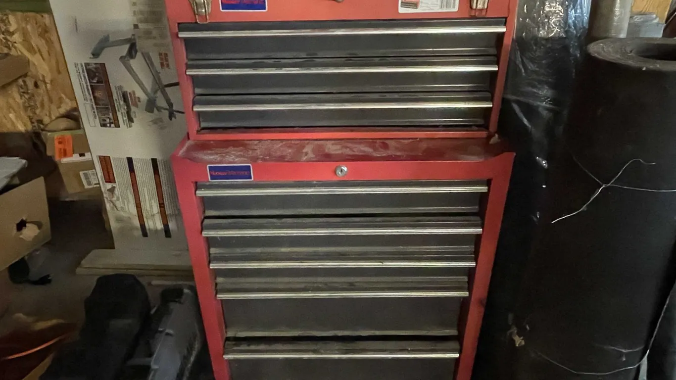 Master Mechanic 2 Tier Metal Toolbox on Wheels