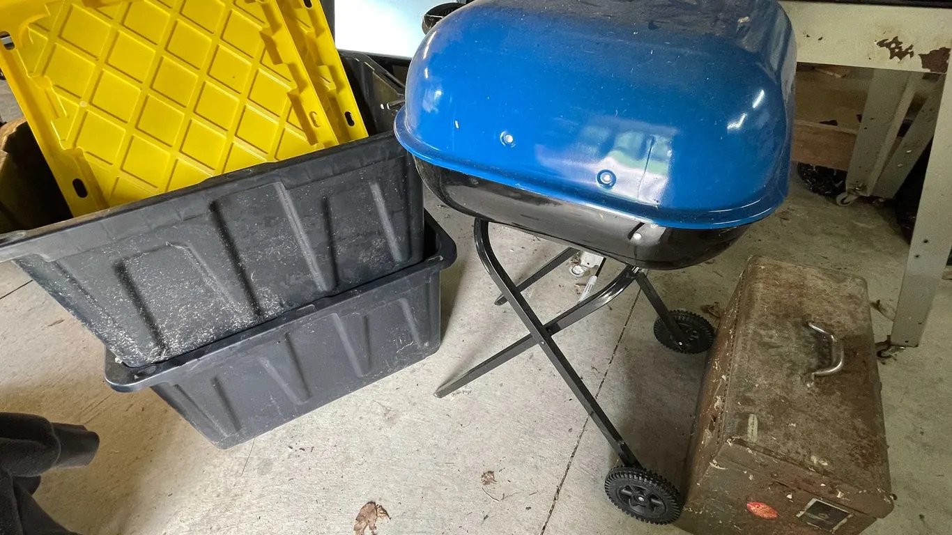 Charcoal Grill and Toolbox