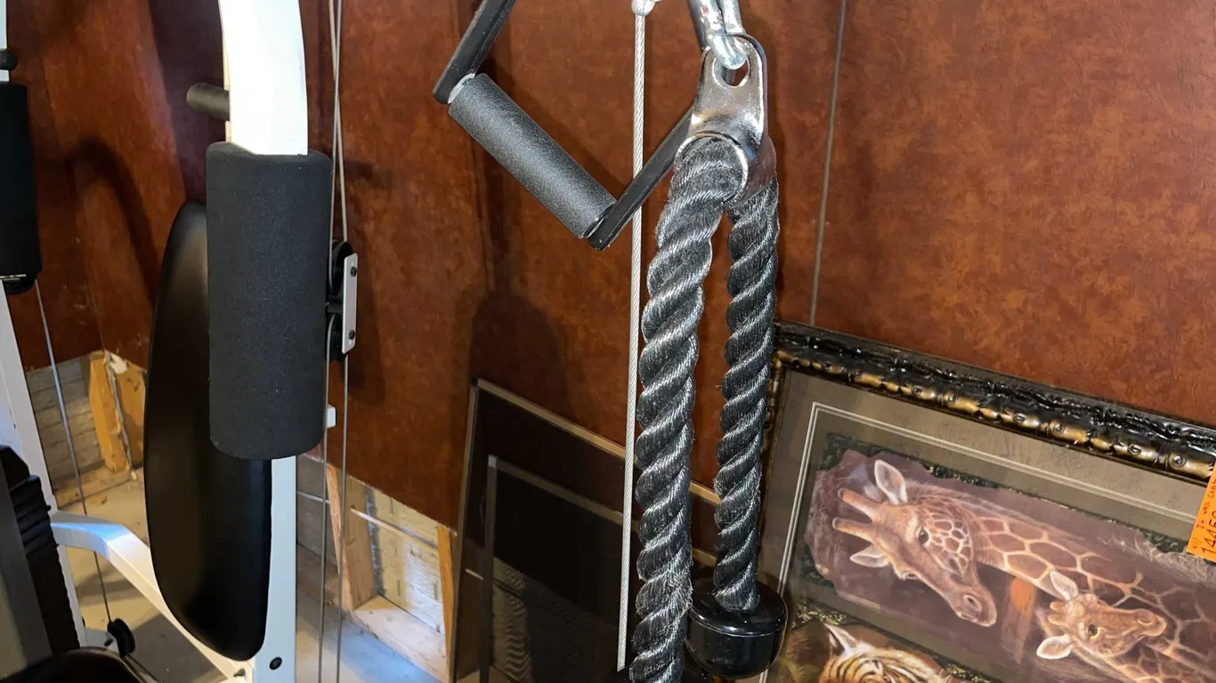 (2) Homemade Gym Cable Pulley and Weight Stack