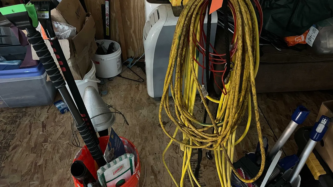 Extension Cord and Cleaning Items