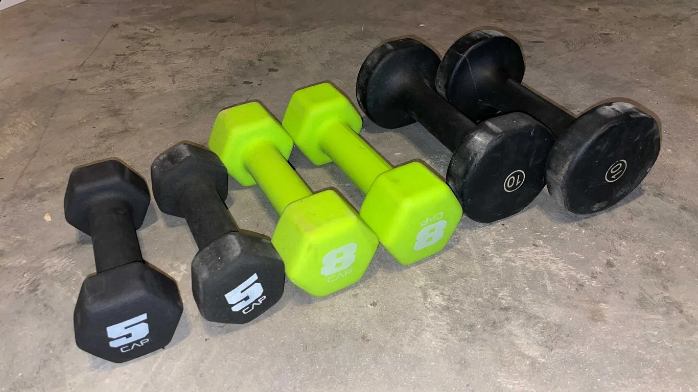 (6) Rubber Coated Dumbbells
