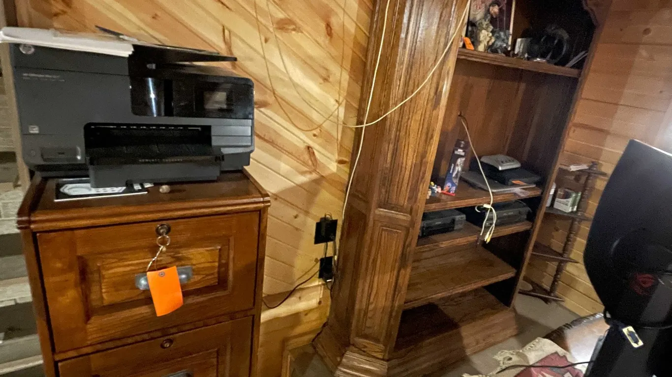 Wood Filing Cabinet and Entertainment Center