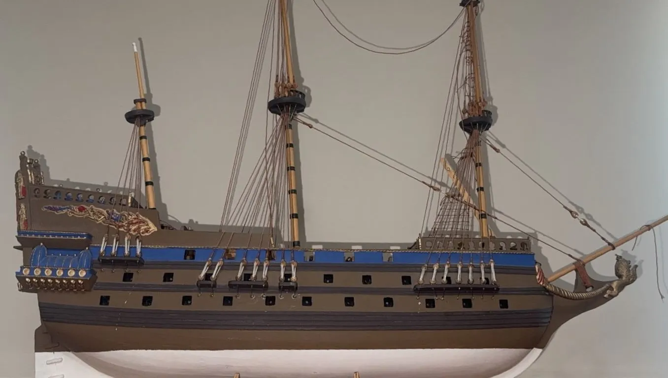 Wooden Sailing Ship Model with Stand, Spare Parts and Assembly Instructions