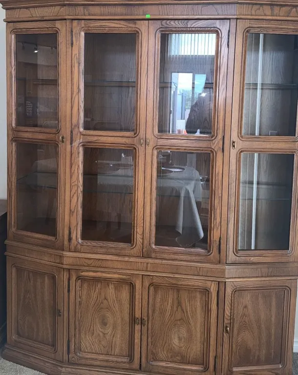 Peppler Sklar Furniture Limited Oak China Cabinet and Matching Sideboard