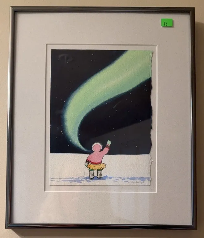 Willie Wong Limited Edition Print Northern Lights Scene Framed