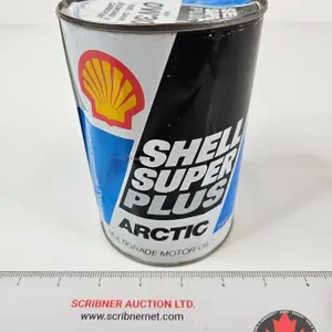 OIL CAN : SHELL Super Plus Arctic (Measures : 6"H x 4"Dia)