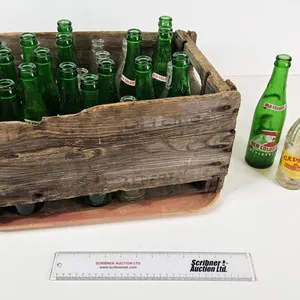 Wood Crate w/ Bottles (34) : ACL Labels - (24) Old Colony - (10) Capital Beverages (Crate Measures :