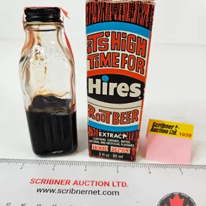 Vintage Hires Root Beer Extract Bottle w/ Box (Box Measures : 5"H)