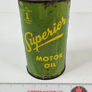 OIL CAN : Superior Motor Oil (Measures : 6-1/2"H x 4"Dia)