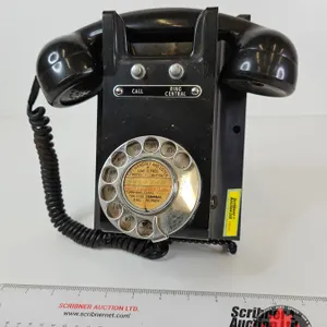 Vintage Rotary Wall Telephone (Measures : 9"H x 6-1/2"W x 6"D)