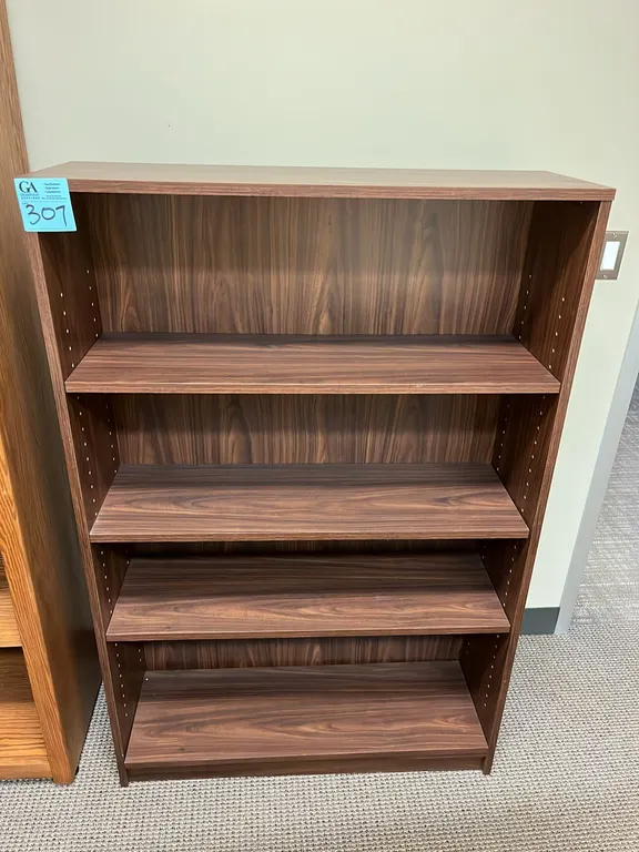 5-Shelf Bookcase, darker oak finish 36”x12”x55”