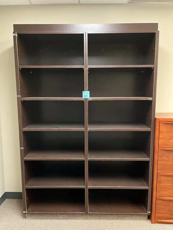 Brown Bookcase, 12 shelves total, 60.5”x18”x85.5”