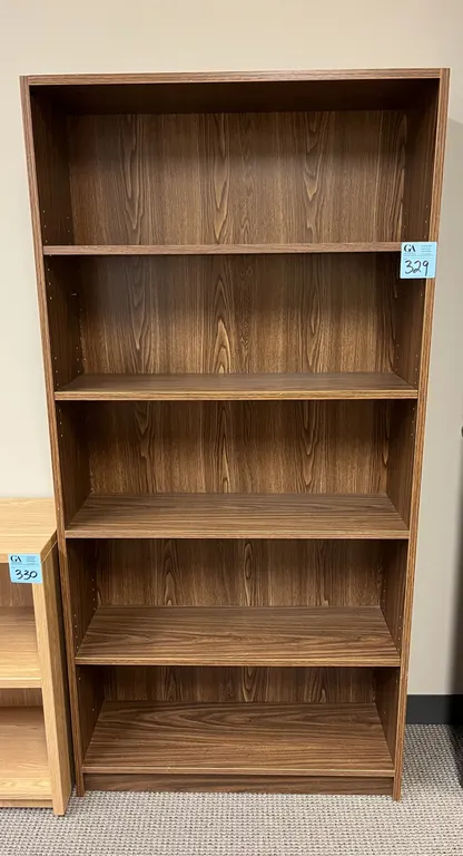 5-Shelf Bookcase 35.5”x12”x72”, dark oak finish