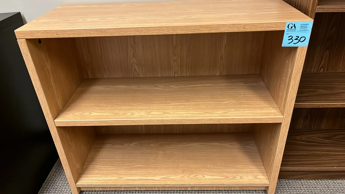2-Shelf Office Bookcase Storage Cabinet 36”x15”x31”, oak finish