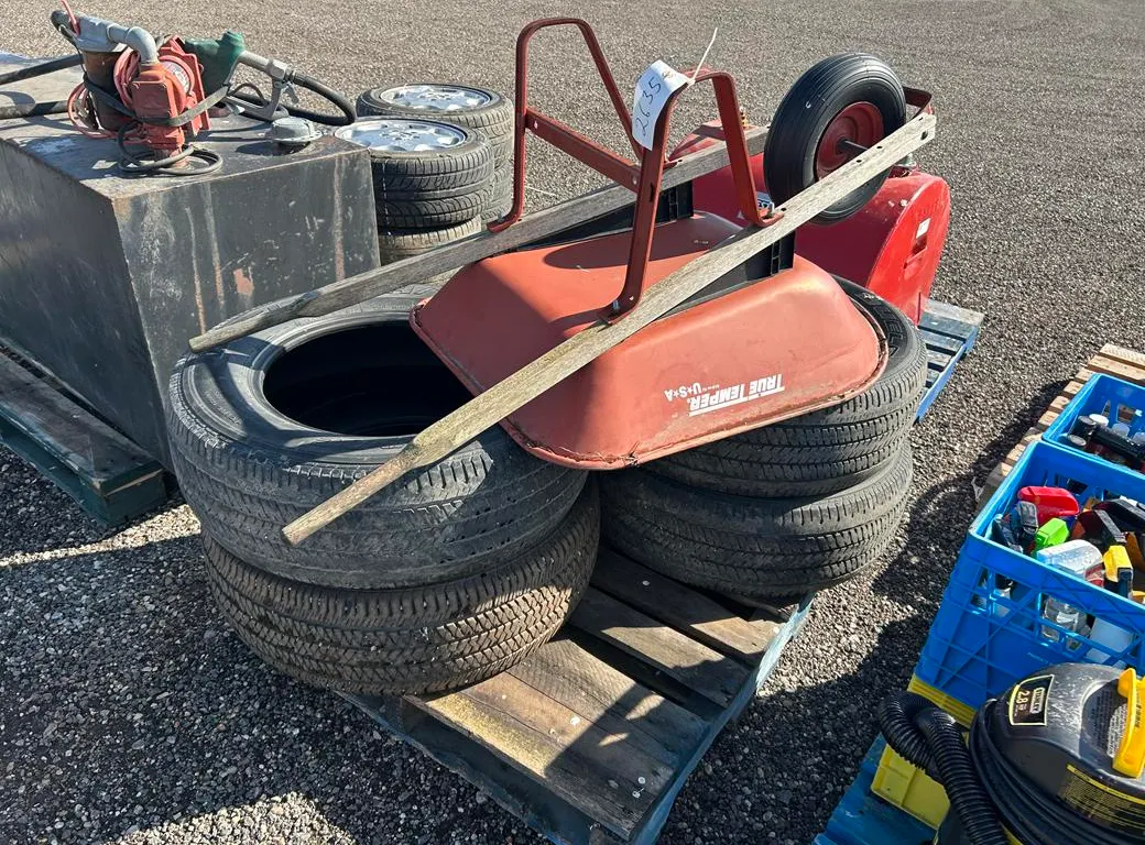 (4) 265/65R18 Tires & True Temper Wheelbarrow