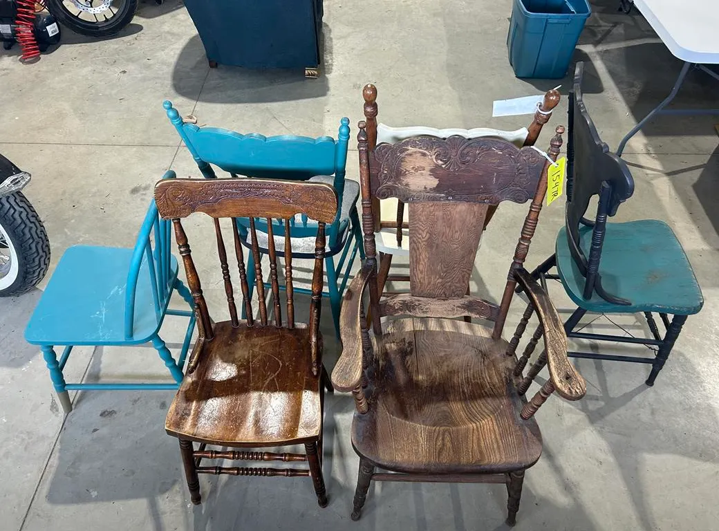 Assortment of Antique Wood Chairs