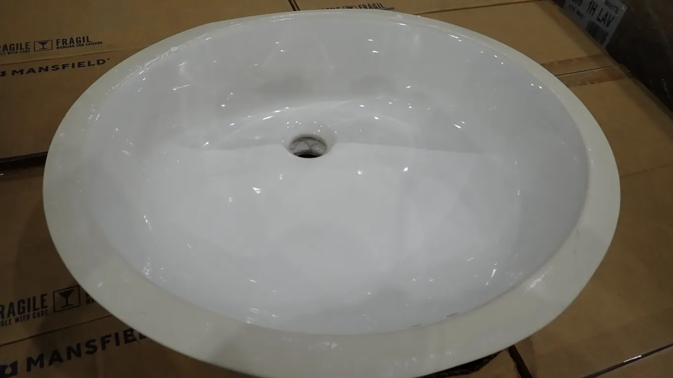 Lot of (30) Mansfield Maple 217 19-3/4"x16" Oval Under Counter Lavatory Sinks.