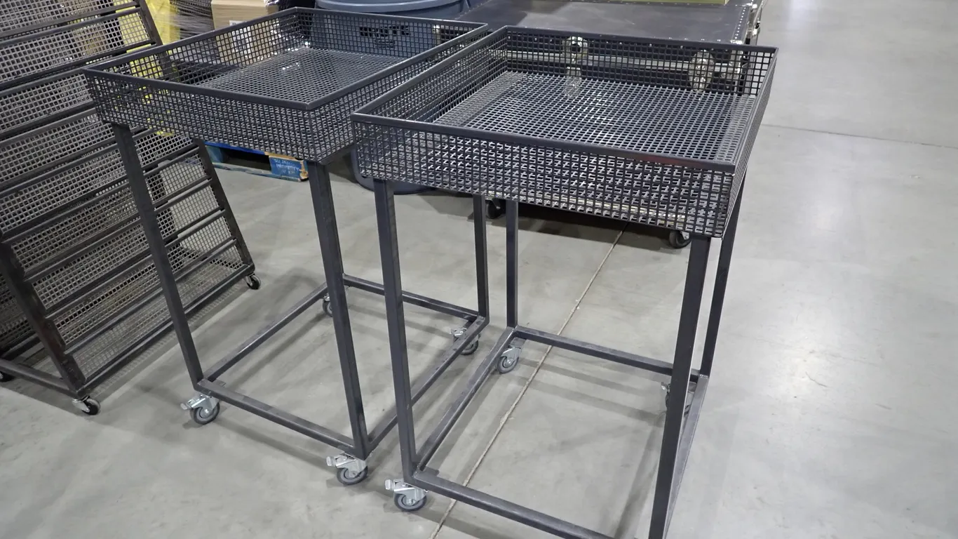 Lot of (2) Mobile Retail Display Carts.
