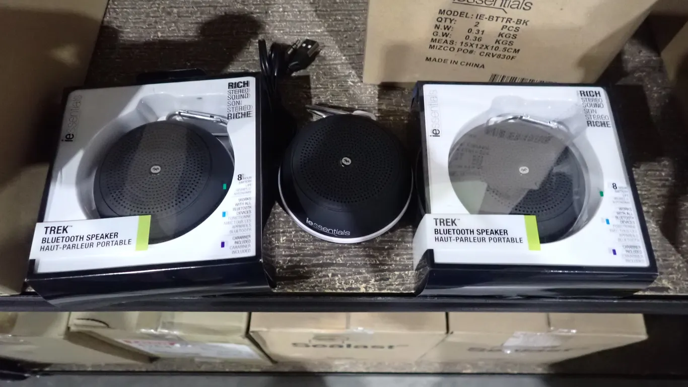 Lot of Approx. (14) iEssentials IE-BTTR-BK Bluetooth Speakers.