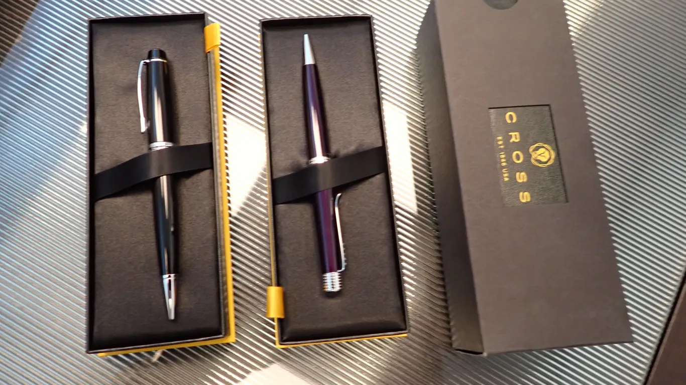 Lot of (2) Deep Purple and (1) Black Lacquer Cross Pens.