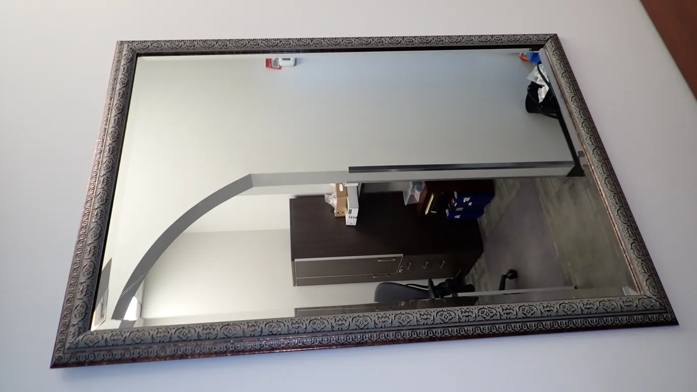 Framed 27-1/2" x 39 -1/2" Bevelled Mirror.