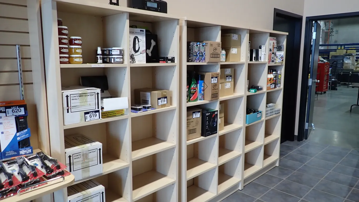 Lot of (4) Cubby Hole Display Shelving Units.