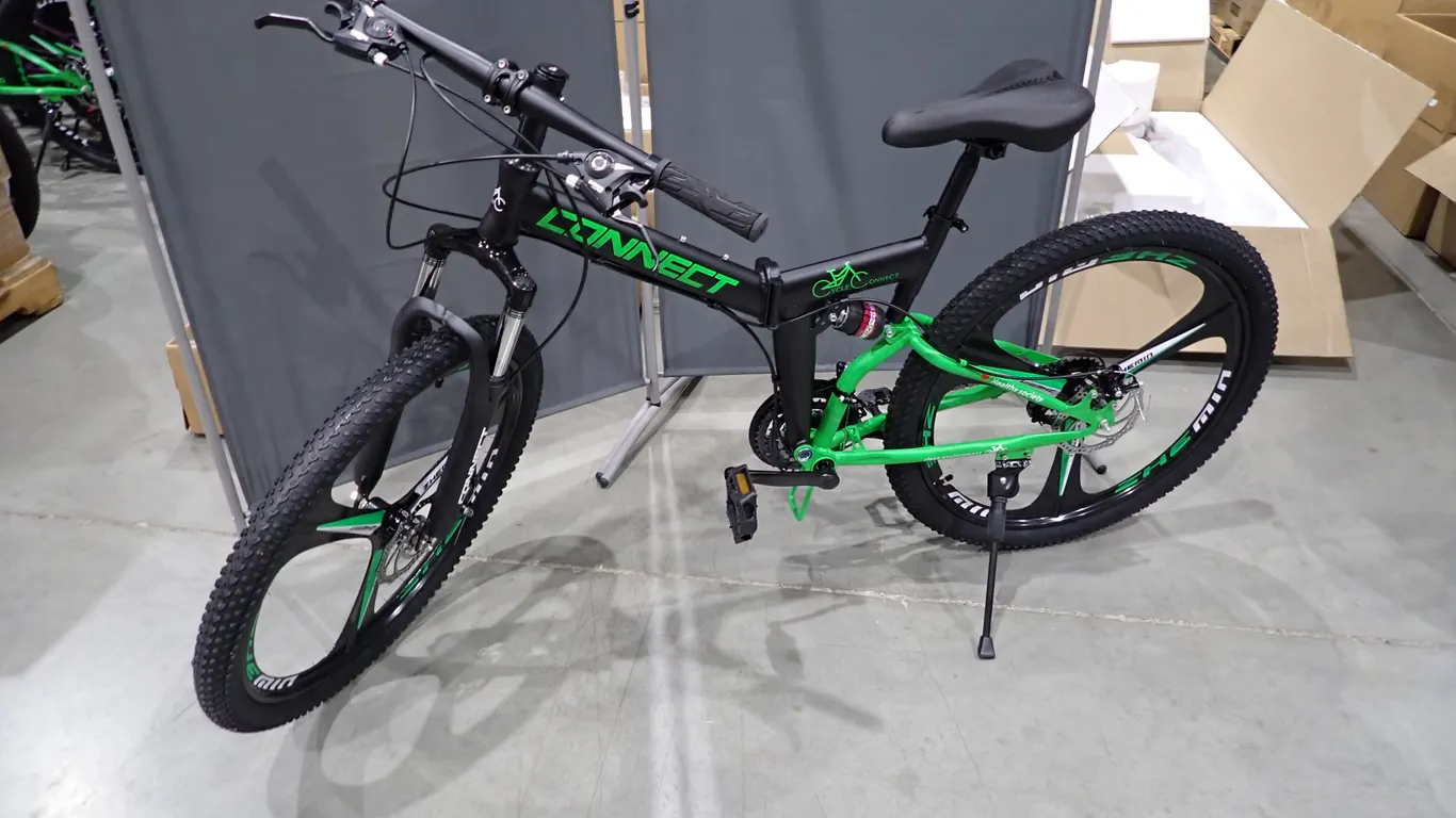 NS-SD13 26" Folding Bike- Black w/Green-IN BOX.