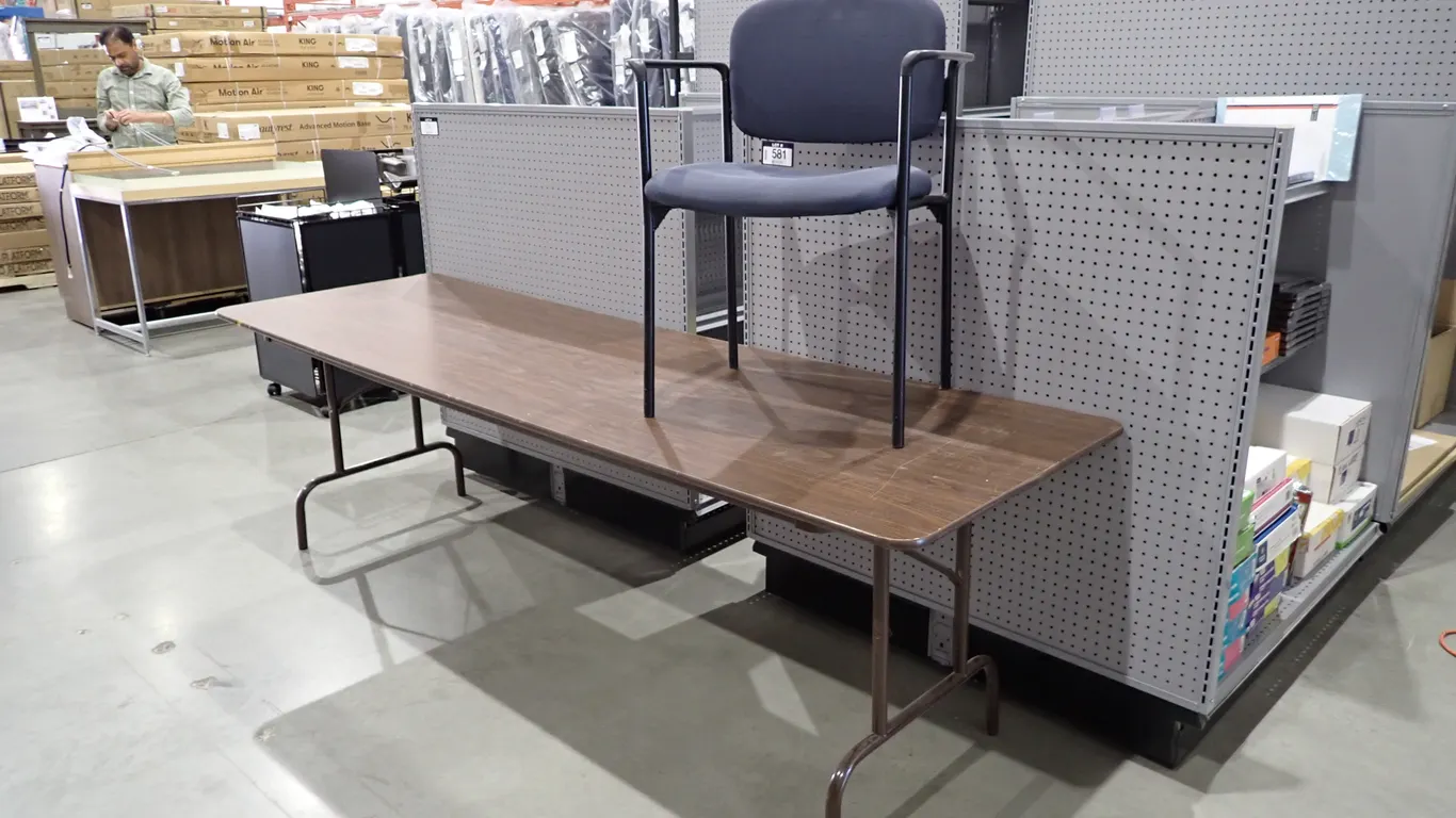 Lot of 8' Folding Table, 5' Folding Table and Side Chair-CANNOT BE REMOVED UNTIL FRI SEPT. 25 @ 3PM.