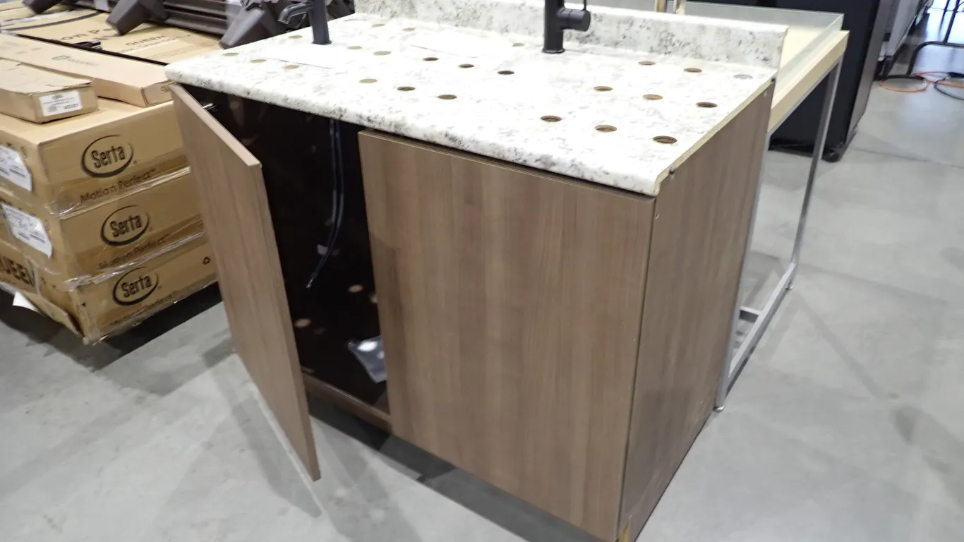 2-door Cabinet w/ Dolly- NOTE: FAUCETS NOT INCLUDED.