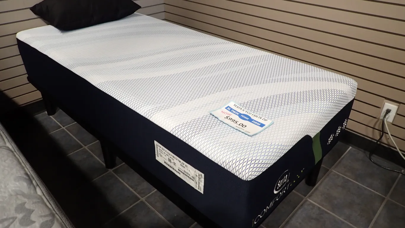 Lot of Serta Foam Firm Twin-XL Mattress and Serta Pro Platform Twin-XL Base-DISPLAY.