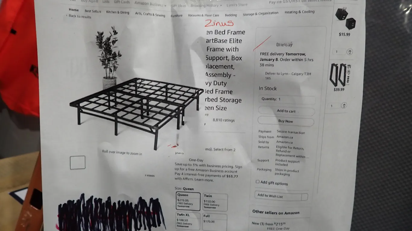 Zinus Metal Queen Bed Frame.