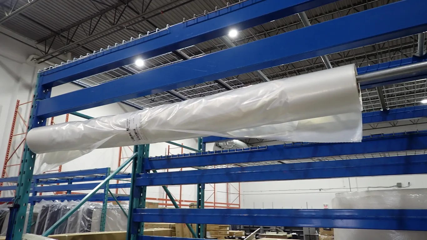 Partial Roll of Mattress Bags.