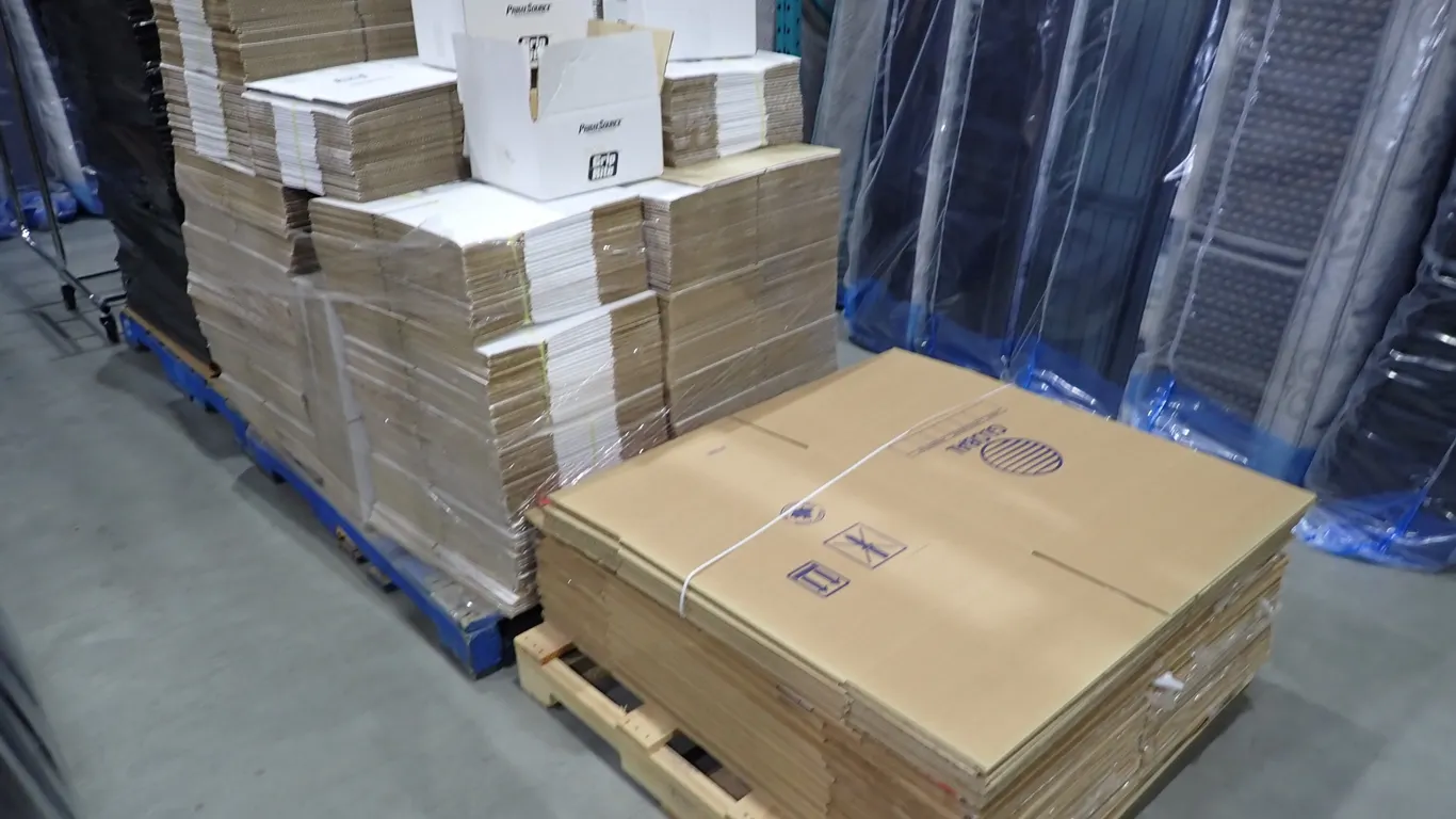 Lot of (4) Pallets Asst. Size Cardboard Boxes.