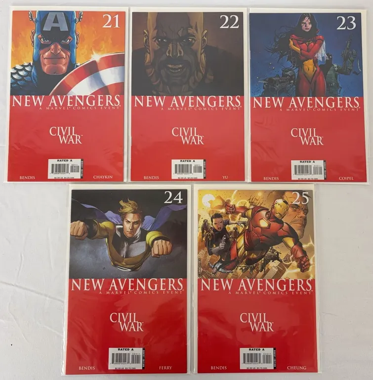 New Avengers #21-25 Marvel 2006-2007 Lot